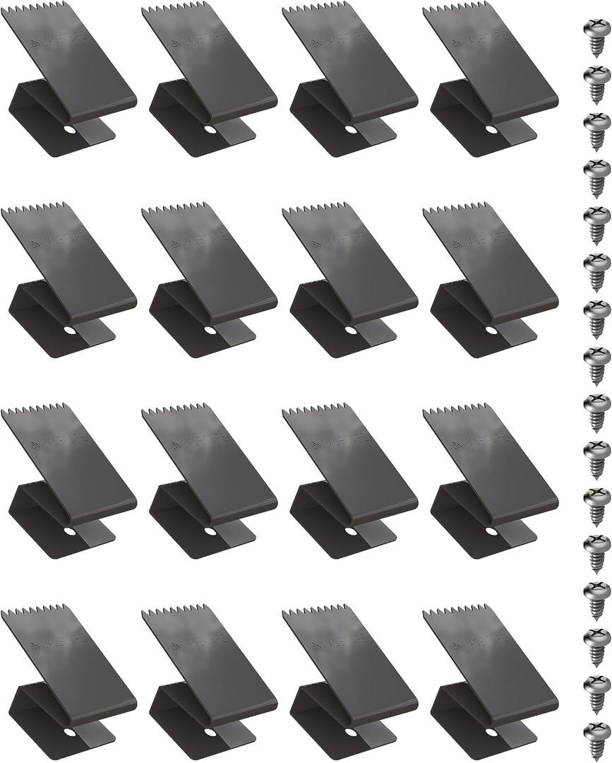 NACETURE Hurricane Window Board-Up Clips Universal and Reusable Hurricane Storm Plywood Clips for Windows with Screws 1/2" inch 16 Pack