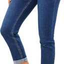 JIMYICLR Maternity Jeans for Women Comfy Stretch Slim Pregnancy Jeans Mid-Rise Under Belly Denim Pregnancy Pants with Pockets (3X-Large, Dark Blue)