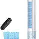 Evaporative Air Cooler, 35" Windowless Air Conditioner Portable, 3 Speeds, 1.2L Water Tank, 3 Ice Packs, 20ft Remote, 7H Timer, No Hose No Window Needed,70 Oscillating Portable AC Unit for Room (Scallion white)