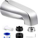 Dreyoo Tub Spout (Universal Fits 1/2" Copper Pipe, 1/2" IPS and 3/4" IPS), Bathroom Bathtub Faucet with Adapters and Hex Wrench(Chrome,Without Diverter)