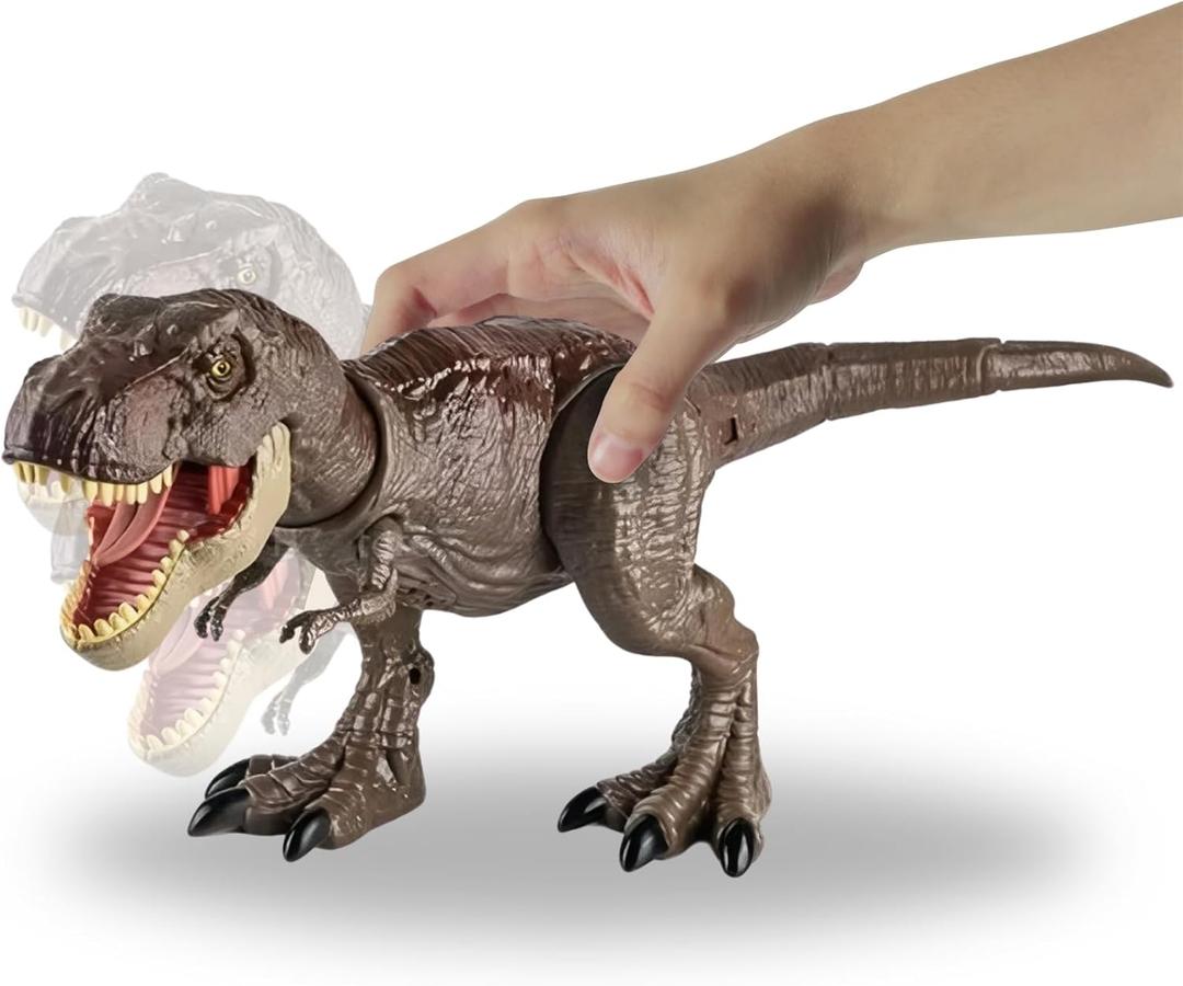 T-Rex Rampaging Tyrannosaurus Rex Dinosaur Attack Action Figure - 21 Jurassic Dino with Lights, Chomp & Roar Play Toy for Kids