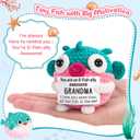 LEJIAJINW Gifts for Grandma Christmas Stocking Stuffers, Birthday Gifts for Grandmother Gigi Nana Mimi Grammy from Granddaughter Grandson Grandkids, Cute Mini Handmade Crochet Fish for Her