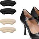 2 x Heel Grips for Shoes Too Big, 2 Pairs Non-Slip Heel Liners for Loose Shoes, Shoe Fillers for Women & Men, Prevent Heel Slipping & Blisters, Improve Shoe Fit & Comfort - Black & Nude