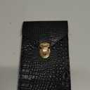 Black Crocodile Pattern PU Leather Phone Holster with 2 Pockets  Waterproof Work Cell Phone Pouch for Men, Fits iPhone 16/15/14 Pro Max & Samsung Galaxy S25+, Case Friendly, Outdoor Use