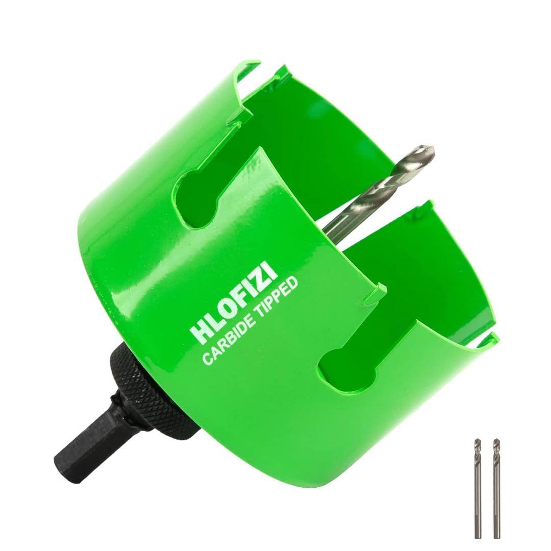 4-1/4" Carbide Tipped Hole Saw for 4 Inch Recessed Lights and Dryer Vent, 4.25 Inch Hole Saws Cutting Hardwood, Drywall, Plaster, Ceiling Sheetrock, Fiberglass, 5X Faster, Green