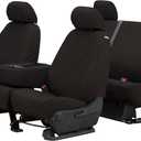 Covercraft - SS3351PCCH Custom-Fit Front Bench SeatSaver Seat Covers - Polycotton Fabric, Charcoal Black