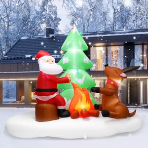 8FT Inflatable Christmas Tree Santa Claus Deer Lighted Decoration,Christmas Blow up Decor for Outdoor Indoor,Christmas Tree Christmas Deer Santa with LED Lights, Suitable for Lawn Yard Garden Porch