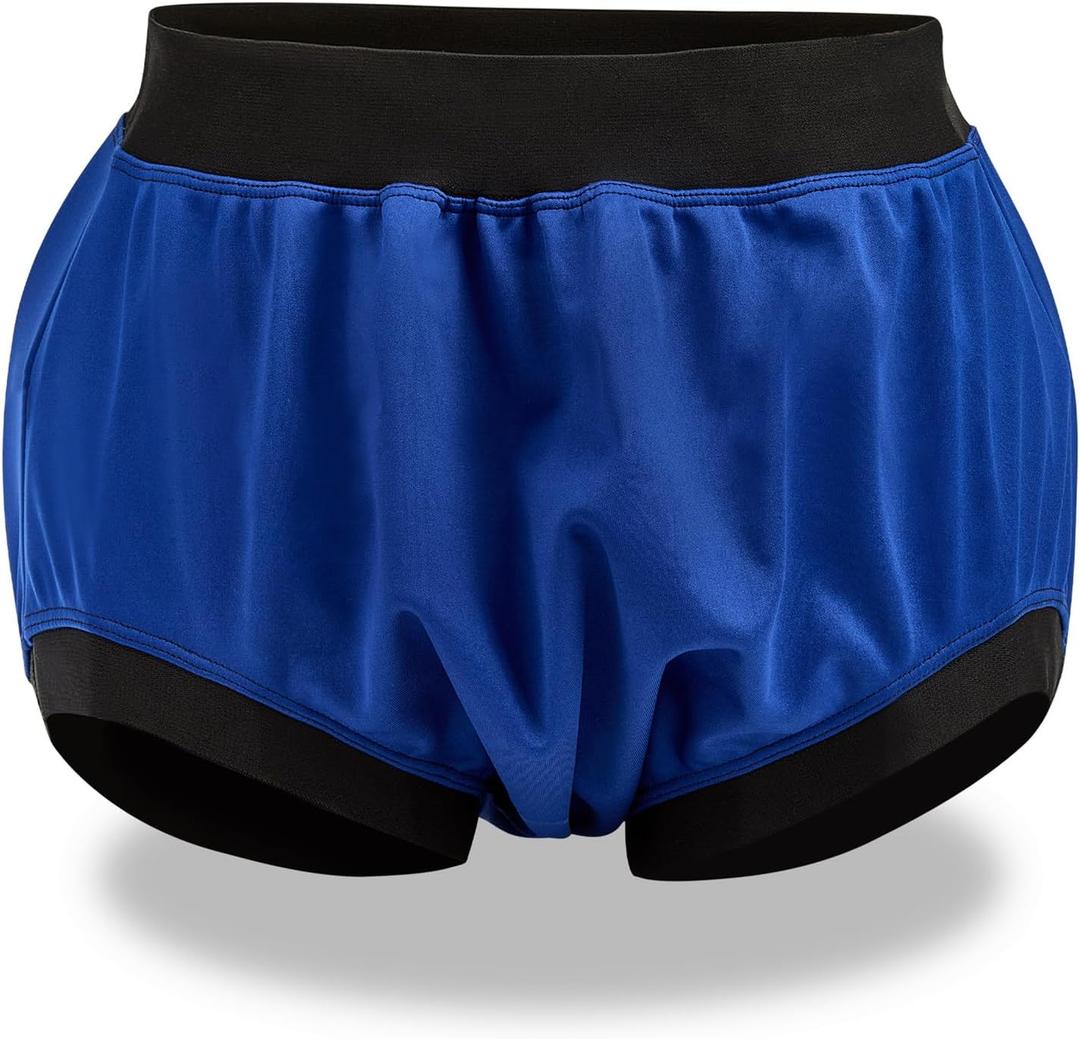 Adult Plastic Diaper Covers Waterproof, Leakproof Rubber Incontinence Pants Washable, High Waist Women Underwear Overnight (Blue, Medium)