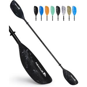 Abahub Adjustable Kayak Paddle 210-230 cm/ 230-250 cm Floating Kayaking Oars Boating Oars Canoeing Oars Black, 82.6''- 90.5''