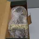 Christmas Star Tree Topper Lighted with 6 Projection Modes, 12-Pointed Star Christmas Tree Topper with Built-in LED Rotating Lights, Gold Christmas Tree Ornament for Xmas Holiday Decorations