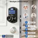 Veise Keypad Door Knob Lock, Keyless Entry Digital Lock with Handle, Electronic Smart Knob for Front Door & Bedroom, Easy Install, Auto Lock, Passage Mode, Anti-Peeping Password, Matte Black