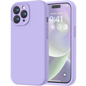 LOVE 3000 Designed for iPhone 14 Pro Max Case, Premium Silicone with [Soft Anti-Scratch Microfiber Lining] Shockproof Protective Phone Case for Men Women Girls 6.7", Light Purple