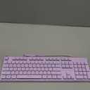 EWEADN GX710S Backlit Computer Keyboards, Wired USB Keyboard with White Backlit, Metal Panel, Plug and Play, Pudding Keycaps Full Size Quite Computer Keyboard for Win/PC/Laptop-Purple