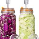 JILLMO Fermenting Jar, 2 Liter Glass Fermentation Kit with Fermenting Weights and Airlocks for Kombucha, Sauerkraut, Pack of 2