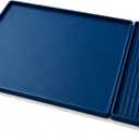 Silicone Coffee Bar Mat 24 x 16 in with Drying Tray, Ocean blue | 24 x 16 in food-grade silicone mat for home/coffee bar; removable tray, raised rim, smooth base adds grip, heat insulation