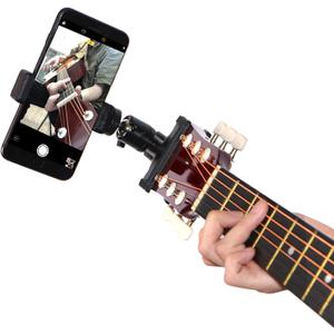 RockCheems Guitar Head Phone Holder Mount for Live Broadcast Teaching Video Recording Android and iPhone Compatible Guitar/Electric Guitar/Bass/Ukulele