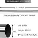 GeilSpace 3 Inch OD 304 Stainless Steel Exhaust Pipe, 48" Length, 1 Pack
