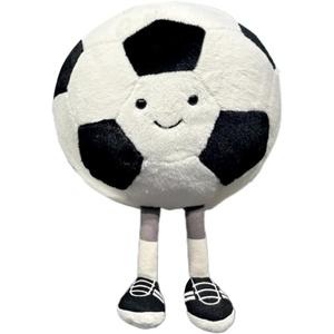Cute Soccer Stuff Funny Soccer Toy Pillow with Legs, Soft Plush Soccer Ball Sports Pillows Adorable Soccer Gift for Boys Room Decor(Soccer,9 inches)