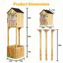 Little Library Box Outdoor,Small Wooden Library Box for Sharing Books,Newspapers,Flyers,2-Tier Little Book Cabinet for Community School (16"L x 13"W x 26"H)