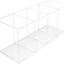 QPEY Large Acrylic Pen Holder 4 Compartments,Clear Pen Holder Organizer Makeup Brush Holder for Office Desk Accessories,Cosmetic Brush Storage Box,Dorm,Bathroom,Kitchen (Clear)