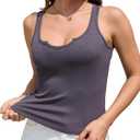 Summer Tank Top for Women 2025 Womens Tank Tops Sleeveless Top Basics Camisole Cute Yoga Gym Shirts (Gray, M)