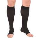 Truform 20-30 mmHg Compression Stockings for Men and Women, Knee High Length, Open Toe, Black, Small