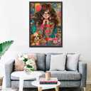 Tucocoo 1000 Piece Jigsaw Puzzles for Adults Beautiful Girl Jigsaw Puzzle Cute Dog Abstract Floral 1000 Pieces Puzzles for Challenging Family Activity Game Colorful DIY Puzzle Wall Decor Gifts (Artwork-18)