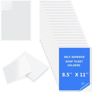 100 Pcs Self Adhesive Display Pockets 8.5 x 11 Inch Paper Sleeves Wall Protectors, and Door Communication Clear Adhesive Sheet Protector for School Index Cards Labels Storage Bin Cabinets Supplies