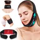 Red Light Therapy for Neck, Near Infrared Light Therapy Belt Wearable Infrared Neck Wrap with Timer Infrared Belt for Chin Firming V Face Lifting Mask Body Neck Hand Wrist Legs Unisex Gift (Dark Black)