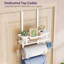 SWTYMIKI Over the Door Towel Rack - 9 Tier Towel Racks for Bathroom Wall Mounted, Towel Holder with Shelf, Hanging Rolled Towel Storage Organizer for Small Bathroom, Camper, RV, White