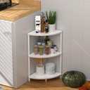 3 Tier Corner Shelf Stand, 23.2" Kitchen Shelf Organizer with Metal Frame for Organization & Storage, Marble White Corner Shelf for Kitchen Decor Accessories, Marble White, 3-Tier