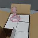 Glass Candlestick Holder,Striped Taper Candle Holders,Set of 6 Candle Stand for Table Centerpieces, Home Decor,Weddings,Festival and Parties (Pink Stripe Pattern)