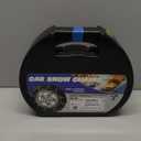 Snow-Chains Auto Fixing 1 Min Quick Fit Easy Installation Tire-Chains, Portable Reusable Universal Emergency Tire Traction Chain for Passenger Car, Pickup Trucks and SUV - Set of 2 (HKN-110)