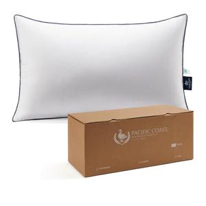 Pacific Coast Bed Pillow, Hotel Collection Goose Feather and Down Pillow for Sleeping, 3-Chamber Design, Medium Supportive, Standard Size