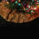 iMucci 30inch Christmas Tree Skirt Wool Fur Brown Tree Skirt Small Tree Skirts Brown Trees Skirt Holiday Party Decoration