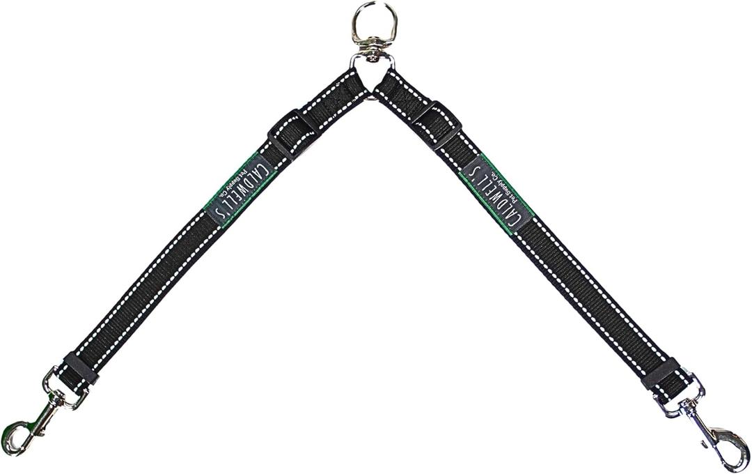 Caldwell's Pet Supply Co. Leash Coupler, Two Dog Leash Splitter to Split Leashes for Walking 2 Dogs, Tangle Free Double Dog Leashes Connector, Adjustable Attachment for Medium or Large Dogs