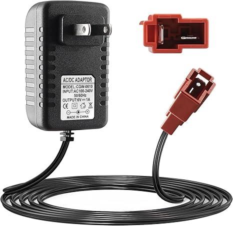 6V Battery Charger for Ride On Toys Car, Compatible with BMX X6, Kid TRAX GMC, Wal-Mart, Moto ATV Quad, Electric Vehicle Power Adapter with Square Plug