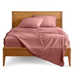 Bare Home Queen Sheet Set - 1800 Ultra-Soft Microfiber Queen Bed Sheets - Double Brushed - Deep Pockets - Easy Fit - 4 Piece Set - Bedding Sheets & Pillowcases (Queen, Dusty Rose)