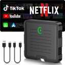TQZNK Wireless CarPlay Adapter & Android Auto - Plug & Play,AI Box Support Netflix/YouTube,Mini Car Play Wireless Adapter,Fits for OEM Wired CarPlay Cars