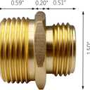 3/4 GHT Male x 1 NPT Male Connector, Brass Garden Hose Fitting, Adapter, Industrial Metal Brass Garden Hose to Pipe Fittings Connect (2 Pack)