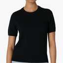 Amazon Essentials Womens Regular-Fit Short Sleeve Pullover Sweater Top Small, Black