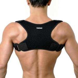 Posture Corrector for Women Men, Copper Upper Back Brace, Back Straightener Support Correcting Hunchback and Bad Posture, Back Pain Relief for Neck, Shoulder, Clavicle, Black, L/XL