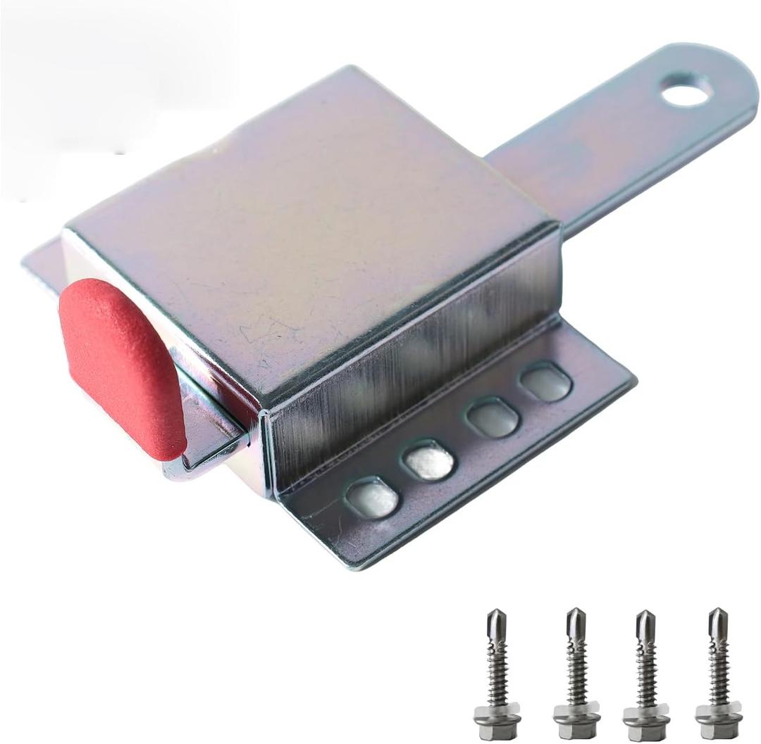 1 Pack, Heavy Duty Garage Door Locks, Color Galvanized Steel, Manual Inside Locking Latch for Garage Doors with Screws and Red Cover, Garage Door Side Lock Set (1pc)