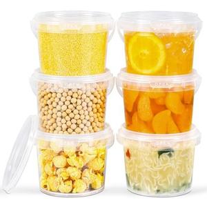 ASEVAT 25oz Food Grade Plastic Storage Containers, Airtight Food Storage Container, Reusable Microwave Safe Bowls With Lids, Freezer Safe Containers, Sauce, Soup (6Pack)
