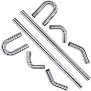 2.5''Inch DIY Custom Mandrel Exhaust Pipe Tube Pipe Intercooler Pipe,48''Straight Pipe,2.5''OD Straight&Mandrel Bend Pipe(45/90/180 Degree) Kit,Polished T304 Stainless Steel-8PCS