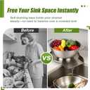 Palksky Colander and Strainer Self Drainer Base Plate Stainless Steel for Kitchen, Metal Countertop Draining Tray for Pasta Rice Noodle Fruit Veggie Food Strainer & Ceramic Colander