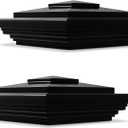 VIVIDA 5" Vinyl Fence Post Cap (Actual 5" x 5"), Pyramid New England PVC Post Caps, for Vinyl Fences, Mailboxes & Decks, Black, 2 Pack