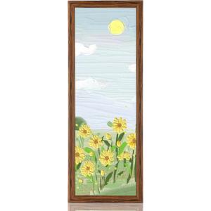 8x24 Wood Frame Brown, Rustic Natural Wooden 24x8in Poster Picture Frame, Distressed 8 x 24inch Woodgrain Gallery Photo Frame with HD Plexiglass, Horizontal Vertical Wall Mounting Display 1pc