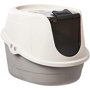 Amazon Basics No-Mess Hooded Cat Litter Box, Standard, Multicolor, 21 in x 16 in x 15 in