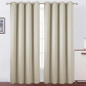 LEMOMO Blackout Curtains 66 x 95 inch/Light Beige Curtains Set of 2 Panels/Thermal Insulated Room Darkening Bedroom Curtains